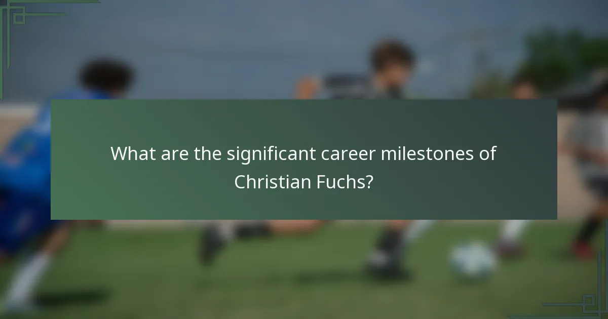 What are the significant career milestones of Christian Fuchs?