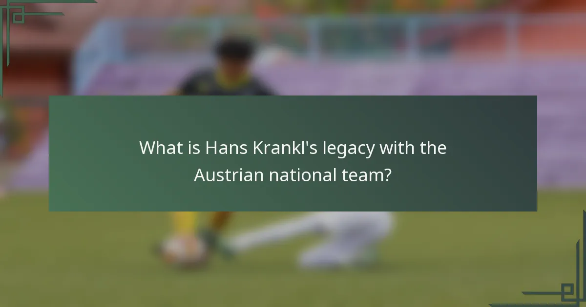 What is Hans Krankl's legacy with the Austrian national team?