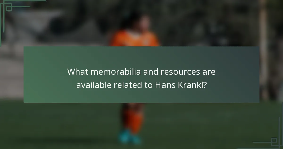 What memorabilia and resources are available related to Hans Krankl?